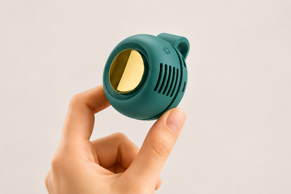 Souffle. ventilateur — détail mécanisme clip rotatif 360°